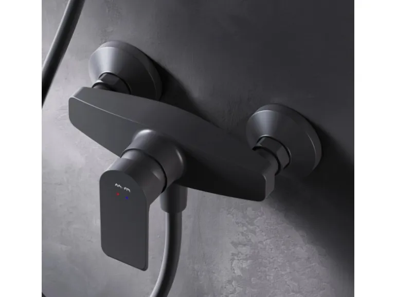 AM.PM Einhebel Duscharmatur Brausearmatur aus Messing Brausebatterie Flash FNA20022 Schwarz