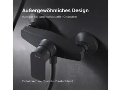 AM.PM Einhebel Duscharmatur Brausearmatur aus Messing Brausebatterie Flash FNA20022 Schwarz