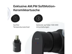 AM.PM Einhebel Duscharmatur Brausearmatur aus Messing Brausebatterie Flash FNA20022 Schwarz
