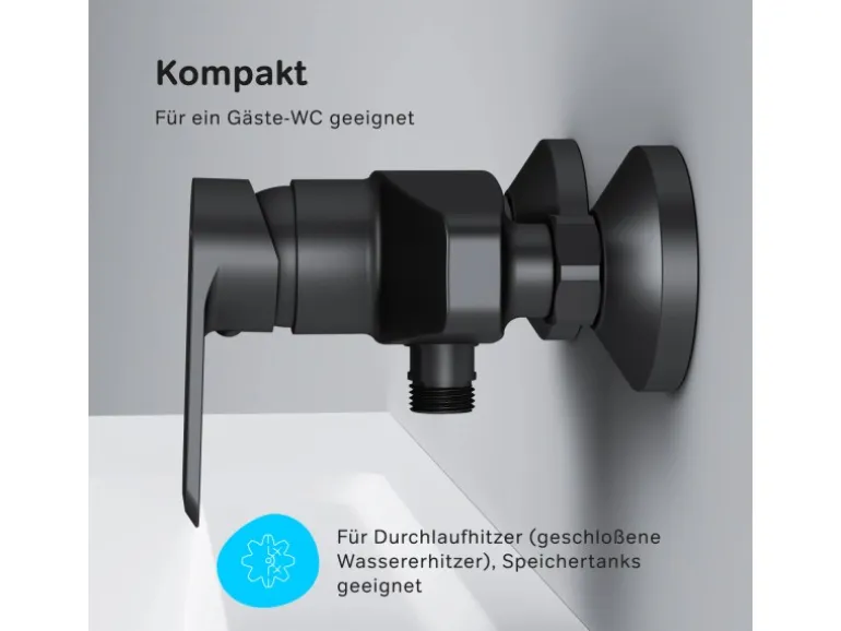 AM.PM Einhebel Duscharmatur Brausearmatur aus Messing Brausebatterie Flash FNA20022 Schwarz