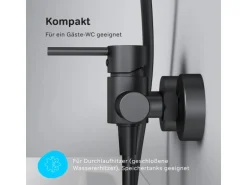 AM.PM Einhebel Duscharmatur X-Joy S Brausearmatur aus Messing Brausebatterie Spike FPA20022 Schwarz