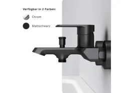 AM.PM Einhebel Wannenarmatur Brausearmatur Flash Aufputz FNA10022 Schwarz