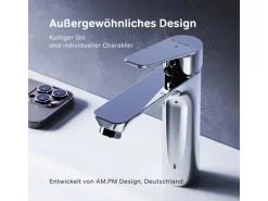 AM.PM Einhebel Waschtischarmatur Hit Wasserhahn Bad aus Messing FTA02800 Chrom