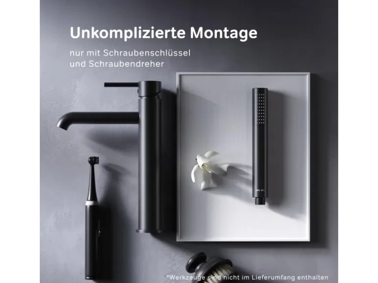 AM.PM Einhebel Waschtischarmatur Spike Wasserhahn Bad aus Messing FPA92022 Schwarz