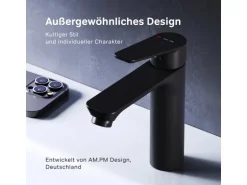 AM.PM Einhebel Waschtischarmatur Hit Wasserhahn Bad aus Messing FTA02822 Schwarz
