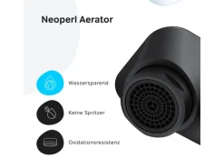 AM.PM Einhebel Waschtischarmatur Hit Wasserhahn Bad aus Messing FTA02822 Schwarz