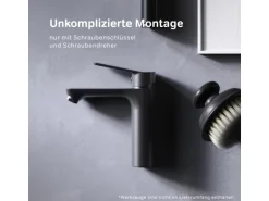 AM.PM Einhebel Waschtischarmatur Hit Wasserhahn Bad aus Messing FTA02822 Schwarz