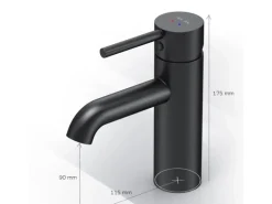 AM.PM Einhebel Waschtischarmatur Spike Wasserhahn Bad mit Klick Ablaufgarnitur FPA82122 Schwarz