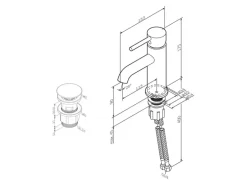 AM.PM Einhebel Waschtischarmatur Spike Wasserhahn Bad mit Klick Ablaufgarnitur FPA82122 Schwarz