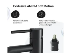 AM.PM Einhebel Waschtischarmatur Spike Wasserhahn Bad aus Messing FPA02122 Schwarz