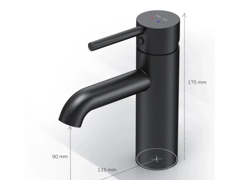 AM.PM Einhebel Waschtischarmatur Spike Wasserhahn Bad aus Messing FPA02122 Schwarz