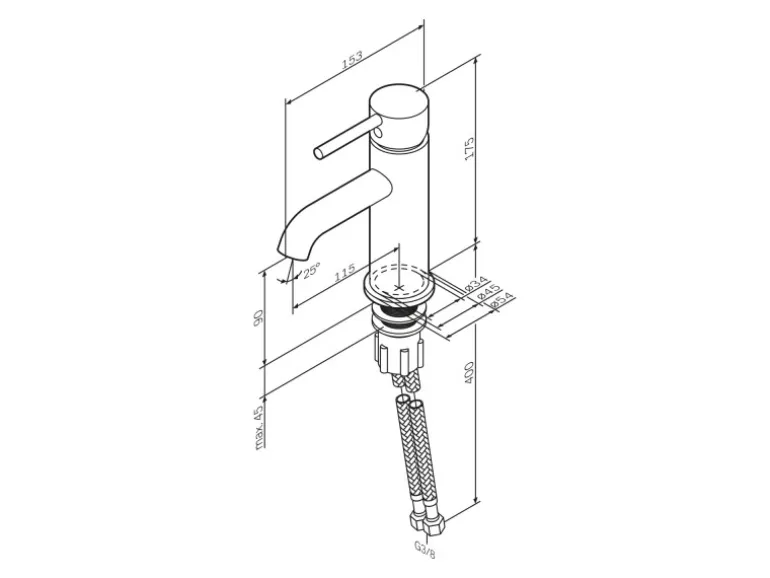 AM.PM Einhebel Waschtischarmatur Spike Wasserhahn Bad aus Messing FPA02122 Schwarz