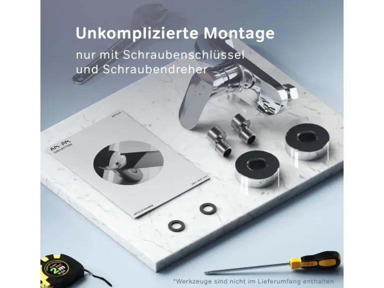 AM.PM Einhebel-Duscharmatur Like Brausearmatur aus Messing, Brausebatterie, Wasserhahn Bad FLA20000 Chrom