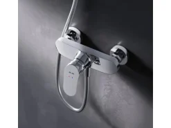 AM.PM Einhebel-Duscharmatur Like Brausearmatur aus Messing, Brausebatterie, Wasserhahn Bad FLA20000 Chrom