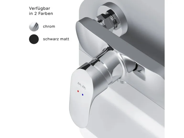 AM.PM Einhebel-Duscharmatur Like Brausearmatur aus Messing, Brausebatterie, Wasserhahn Bad FLA20000 Chrom