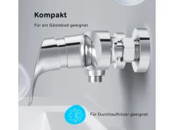 AM.PM Einhebel-Duscharmatur Like Brausearmatur aus Messing, Brausebatterie, Wasserhahn Bad FLA20000 Chrom