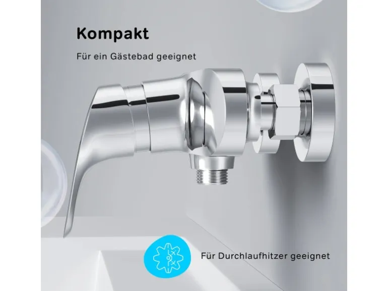 AM.PM Einhebel-Duscharmatur Like Brausearmatur aus Messing, Brausebatterie, Wasserhahn Bad FLA20000 Chrom