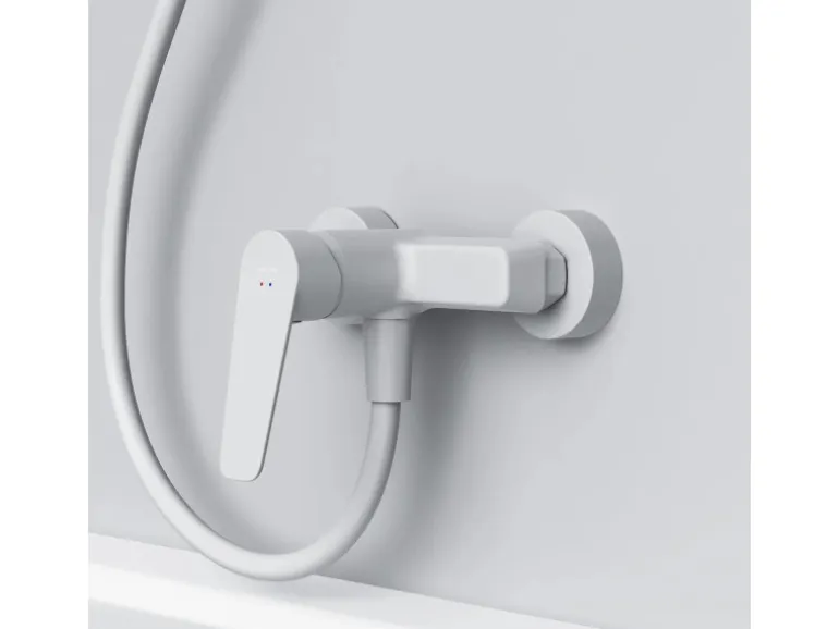 AM.PM Einhebel-Duscharmatur Gem Brausearmatur aus Messing, Brausebatterie Wasserhahn Bad FTA20033 Weiß