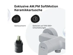 AM.PM Einhebel-Duscharmatur Gem Brausearmatur aus Messing, Brausebatterie Wasserhahn Bad FTA20033 Weiß