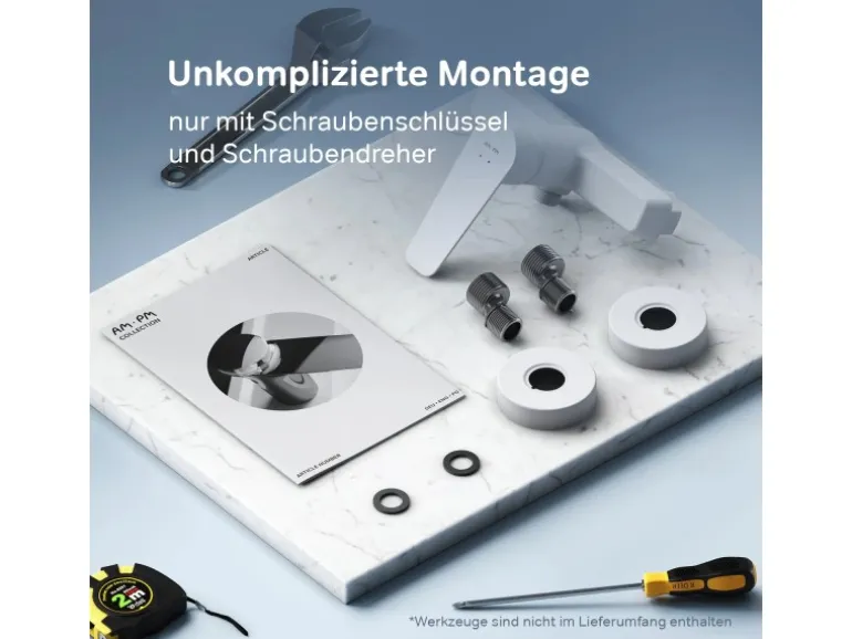 AM.PM Einhebel-Duscharmatur Gem Brausearmatur aus Messing, Brausebatterie Wasserhahn Bad FTA20033 Weiß