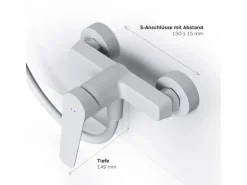 AM.PM Einhebel-Duscharmatur Gem Brausearmatur aus Messing, Brausebatterie Wasserhahn Bad FTA20033 Weiß