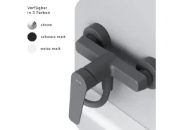 AM.PM Einhebel-Duscharmatur Gem Brausearmatur aus Messing, Brausebatterie Wasserhahn Bad FTA20022 Schwarz