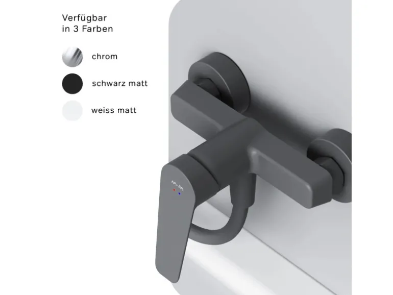 AM.PM Einhebel-Duscharmatur Gem Brausearmatur aus Messing, Brausebatterie Wasserhahn Bad FTA20022 Schwarz