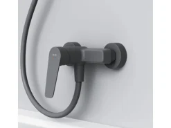 AM.PM Einhebel-Duscharmatur Gem Brausearmatur aus Messing, Brausebatterie Wasserhahn Bad FTA20022 Schwarz