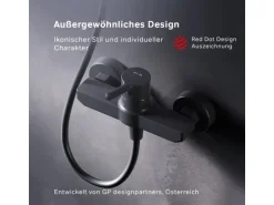 AM.PM Einhebel-Duscharmatur X-Joy S Brausearmatur aus Messing, Brausebatterie Wasserhahn Bad FXB20022 Schwarz