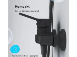 AM.PM Einhebel-Duscharmatur Hit Brausearmatur aus Messing, Mischbatterie Brausebatterie Wasserhahn Bad FXA20022 Schwarz