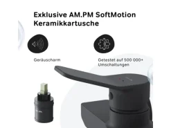 AM.PM Einhebel-Duscharmatur Hit Brausearmatur aus Messing, Mischbatterie Brausebatterie Wasserhahn Bad FXA20022 Schwarz