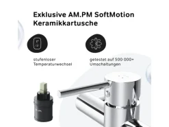 AM.PM Einhebel-Duscharmatur Spike Brausearmatur aus Messing, Brausebatterie Wasserhahn Bad FPA20000 Chrom