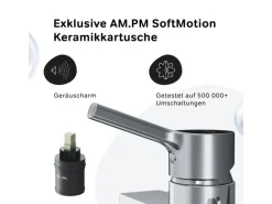 AM.PM Einhebel-Duscharmatur X-Joy S Brausearmatur aus Messing, Brausebatterie Wasserhahn Bad FXB20000 Chrom