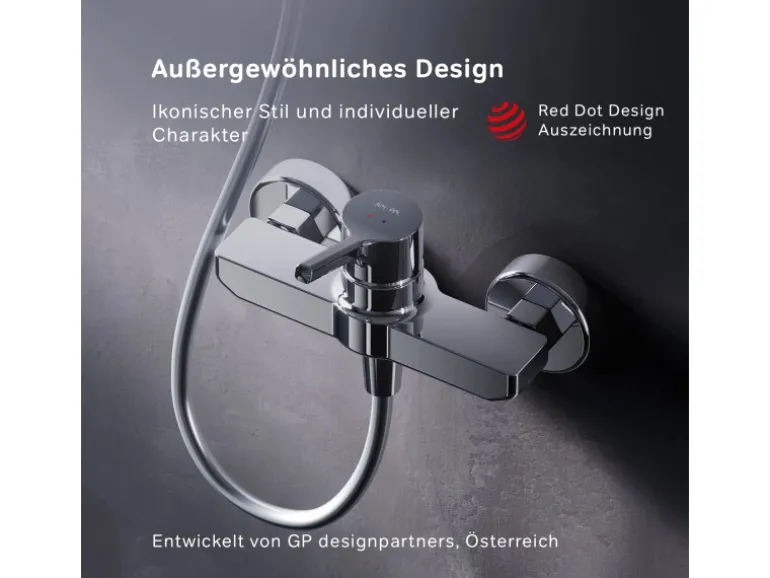 AM.PM Einhebel-Duscharmatur X-Joy S Brausearmatur aus Messing, Brausebatterie Wasserhahn Bad FXB20000 Chrom