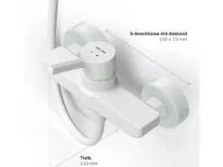 AM.PM Einhebel-Duscharmatur X-Joy S Brausearmatur aus Messing, Brausebatterie Wasserhahn Bad Mischbatterie FXB20033 Weiß
