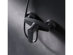 AM.PM Einhebel-Duscharmatur Gem Brausearmatur aus Messing, Brausebatterie, Wasserhahn Bad FGA20022 Schwarz