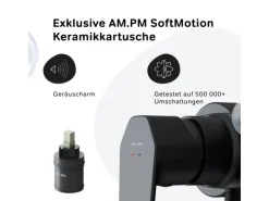 AM.PM Einhebel-Duscharmatur Gem Brausearmatur aus Messing, Brausebatterie, Wasserhahn Bad FGA20022 Schwarz