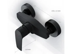 AM.PM Einhebel-Duscharmatur Gem Brausearmatur aus Messing, Brausebatterie, Wasserhahn Bad FGA20022 Schwarz