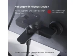 AM.PM Einhebel-Wannenarmatur / Brausearmatur,  Wasserhahn Bad, Wannenbatterie FXA10022 X-Joy Aufputz Schwarz