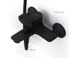 AM.PM Einhebel-Wannenarmatur / Brausearmatur,  Wasserhahn Bad, Wannenbatterie FXA10022 X-Joy Aufputz Schwarz