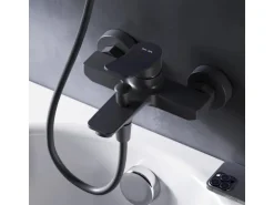 AM.PM Einhebel-Wannenarmatur / Brausearmatur,  Wasserhahn Bad, Wannenbatterie FXA10022 X-Joy Aufputz Schwarz
