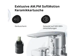 AM.PM Einhebel-Wannenarmatur / Brausearmatur,  Wasserhahn Bad, Wannenbatterie FGA10000 Gem Aufputz Chrom