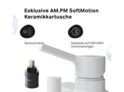 AM.PM Einhebel-Wannenarmatur / Brausearmatur , Wasserhahn Bad Wannenbatterie FXB10033 X-Joy S Aufputz Weiß
