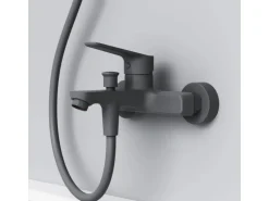 AM.PM Einhebel-Wannenarmatur / Brausearmatur,  Wasserhahn Bad, Wannenbatterie FTA10022 Hit Aufputz Schwarz