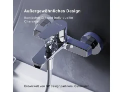 AM.PM Einhebel-Wannenarmatur / Brausearmatur,  Wasserhahn Bad, Wannenbatterie FTA10000 Hit Aufputz Chrom