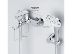 AM.PM Einhebel-Wannenarmatur / Brausearmatur Hit Aufputz Chrom