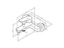 AM.PM Einhebel-Wannenarmatur / Brausearmatur Hit Aufputz Chrom
