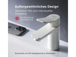 AM.PM Einhebel-Waschtischarmatur X-Joy Wasserhahn Bad aus Messing, Waschbecken Armatur, Mischbatterie FXA02133 Weiß