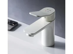 AM.PM Einhebel-Waschtischarmatur X-Joy Wasserhahn Bad aus Messing, Waschbecken Armatur, Mischbatterie FXA02133 Weiß