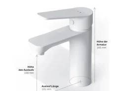 AM.PM Einhebel-Waschtischarmatur Hit Wasserhahn Bad FTA02133 Weiß